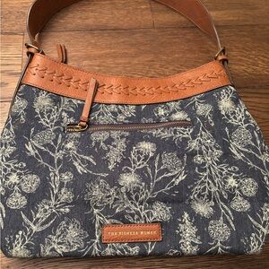 The Pioneer Woman Blue and Brown Floral Shoulder Bag